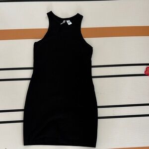 Divided Black Sleeveless Mini Bodycon Dress